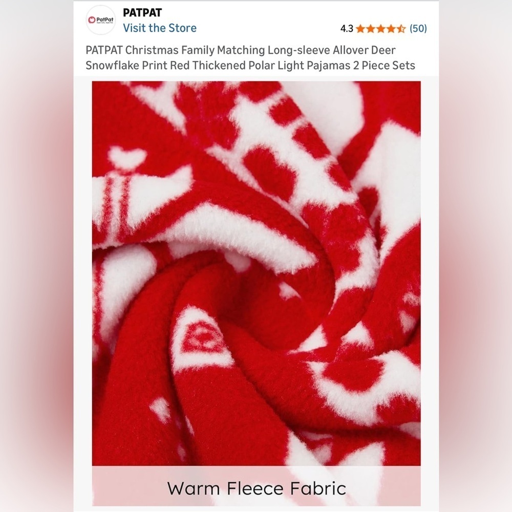 PatPat Festive Red and White Pajama Set - Picture 7 of 8